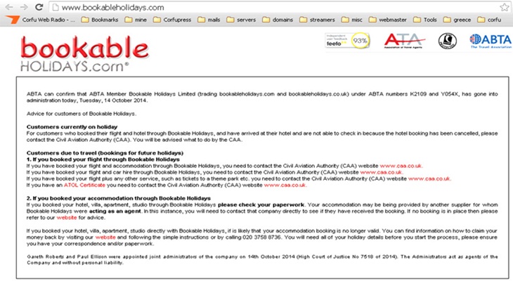 bookable holidays