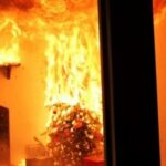 christmas tree catching fire